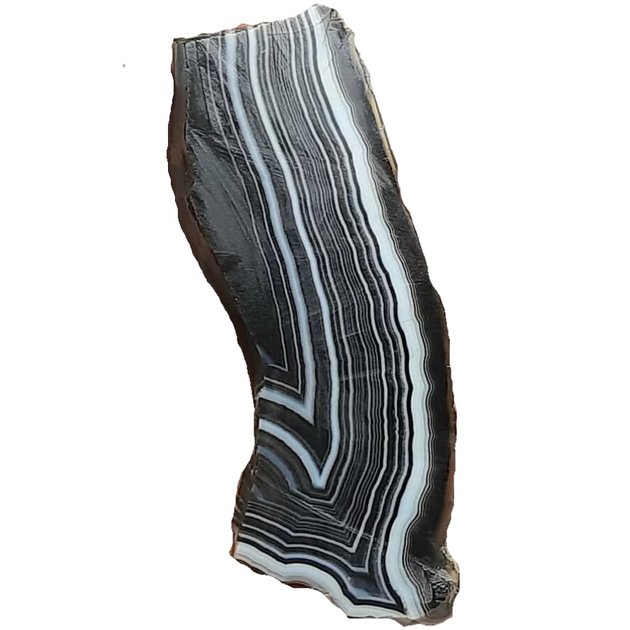 A piece of raw banded black onyx