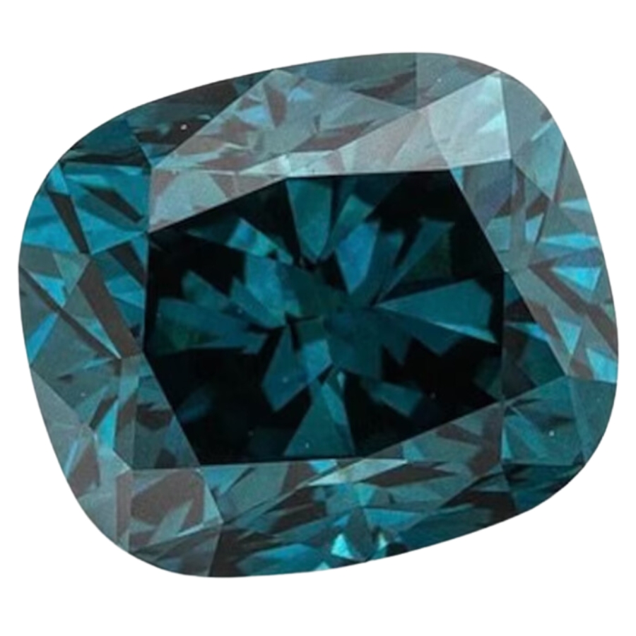 A beautiful polished and cut blue diamond crystal