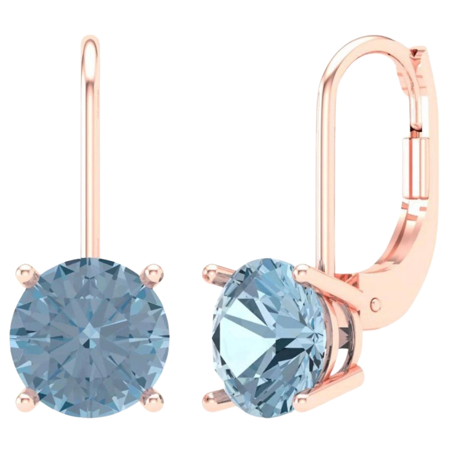 A dazzling dainty blue topaz earrings with rose gold details