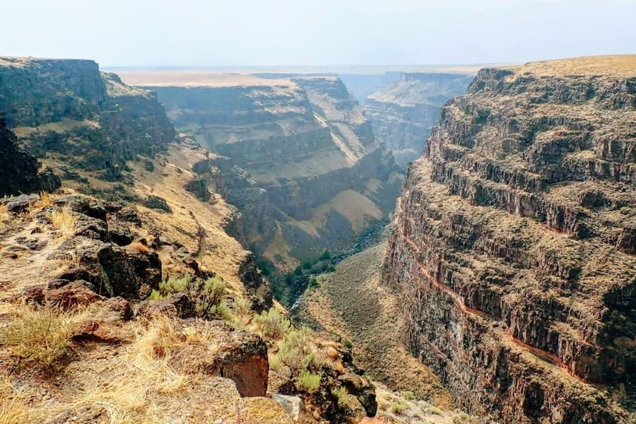 Aerial view of the amazing gorge at the Bruneau Canyon