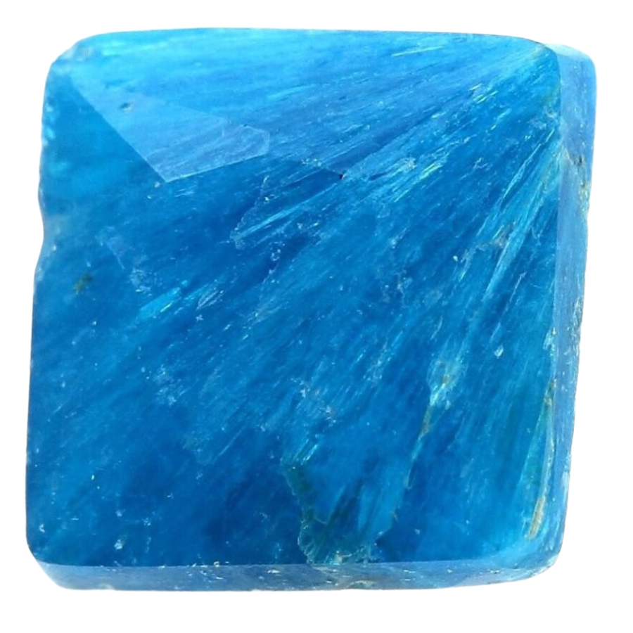 A stunning polished and cut cavansite square-shaped crystal