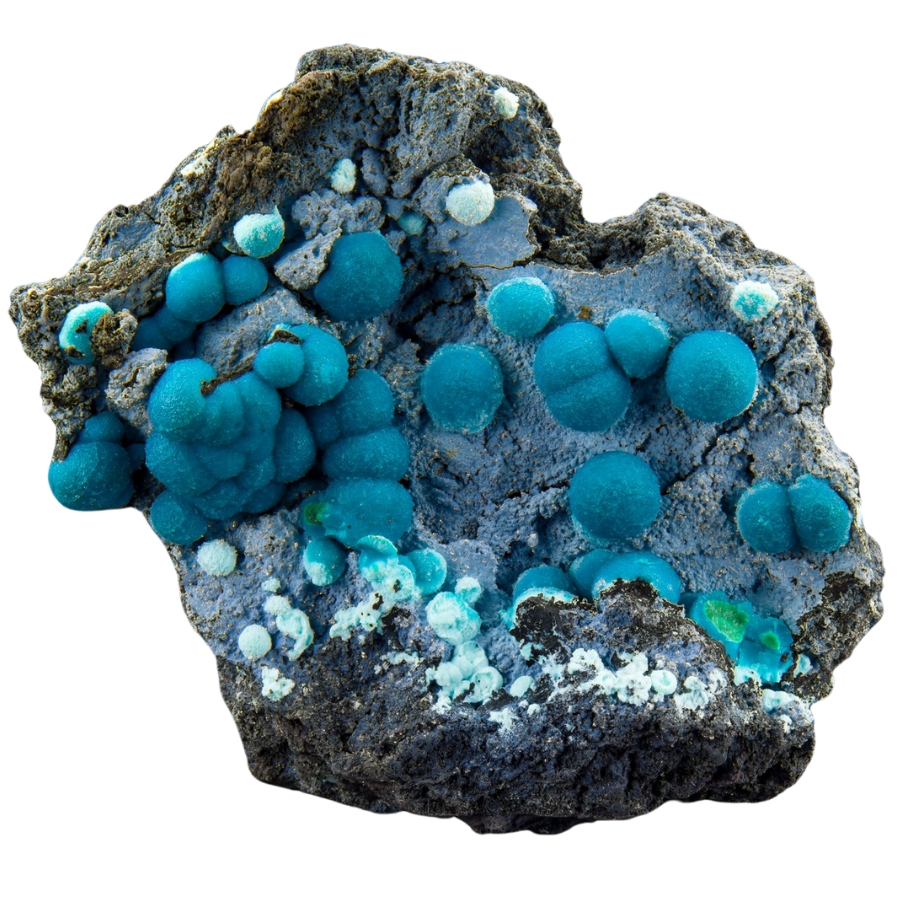 A magnificent raw chrysocolla with bubble-like crystals