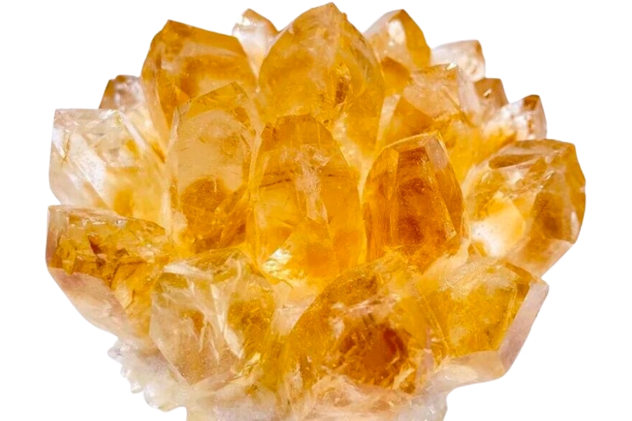 A gorgeous citrine with clustered crystals