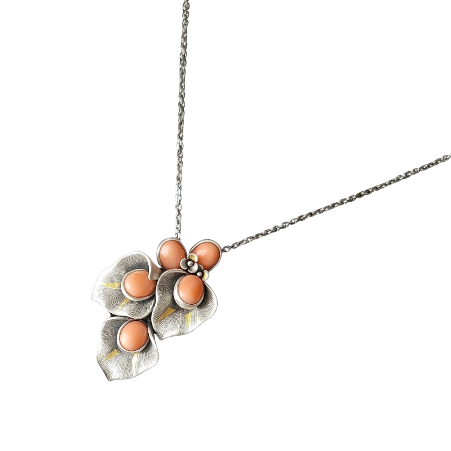 An elegant and dainty coral necklac