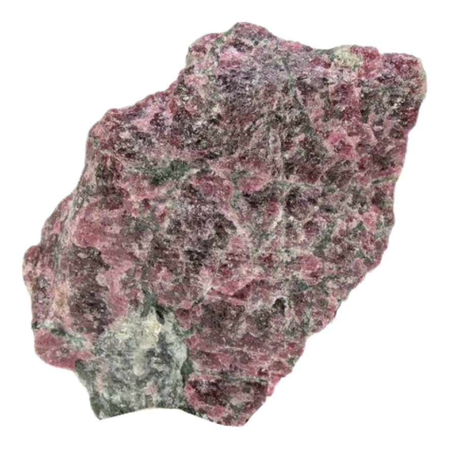 A fascinating raw eudialyte crystal rock