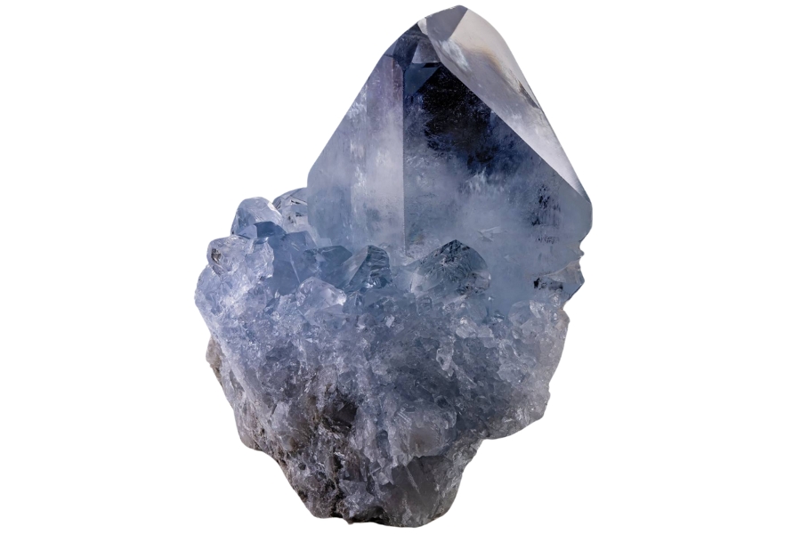 A mesmerizing raw celestite crystal
