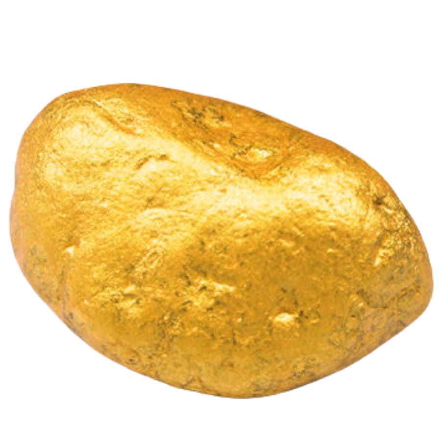 A bright gold rock