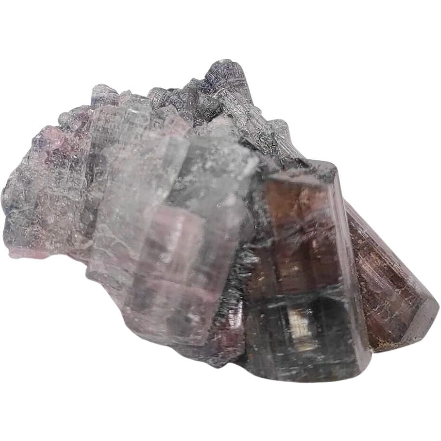 Raw dark grey tourmaline crystals