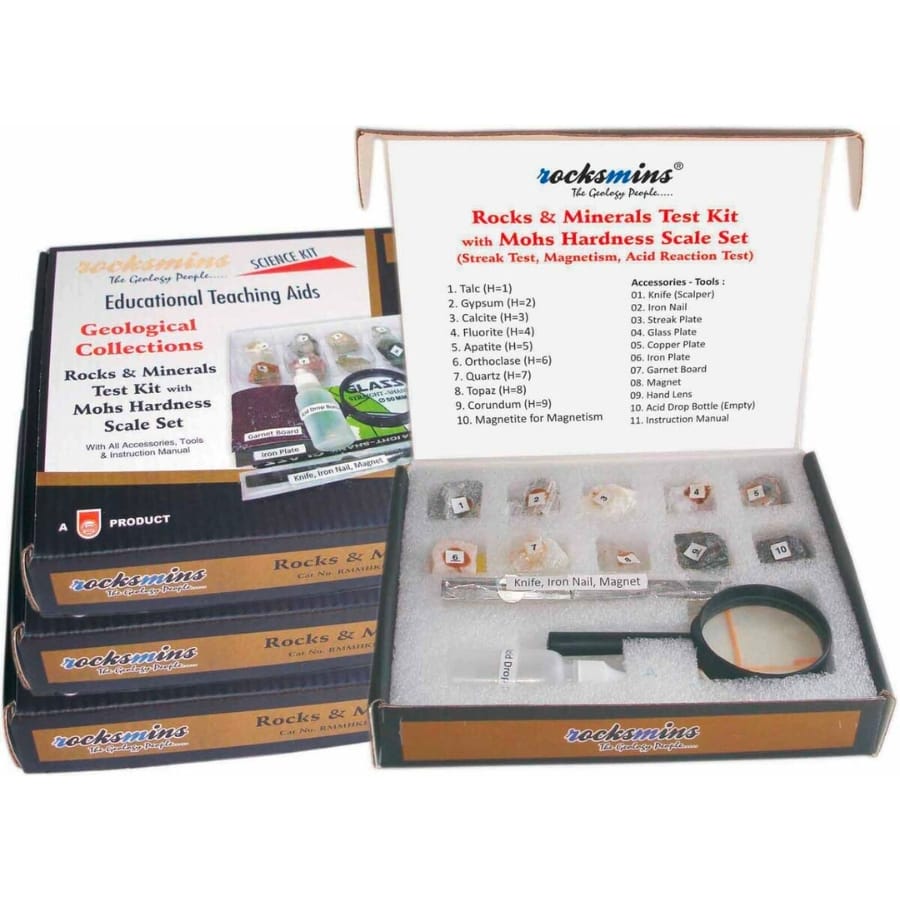 A rock and mineral hardness test kit