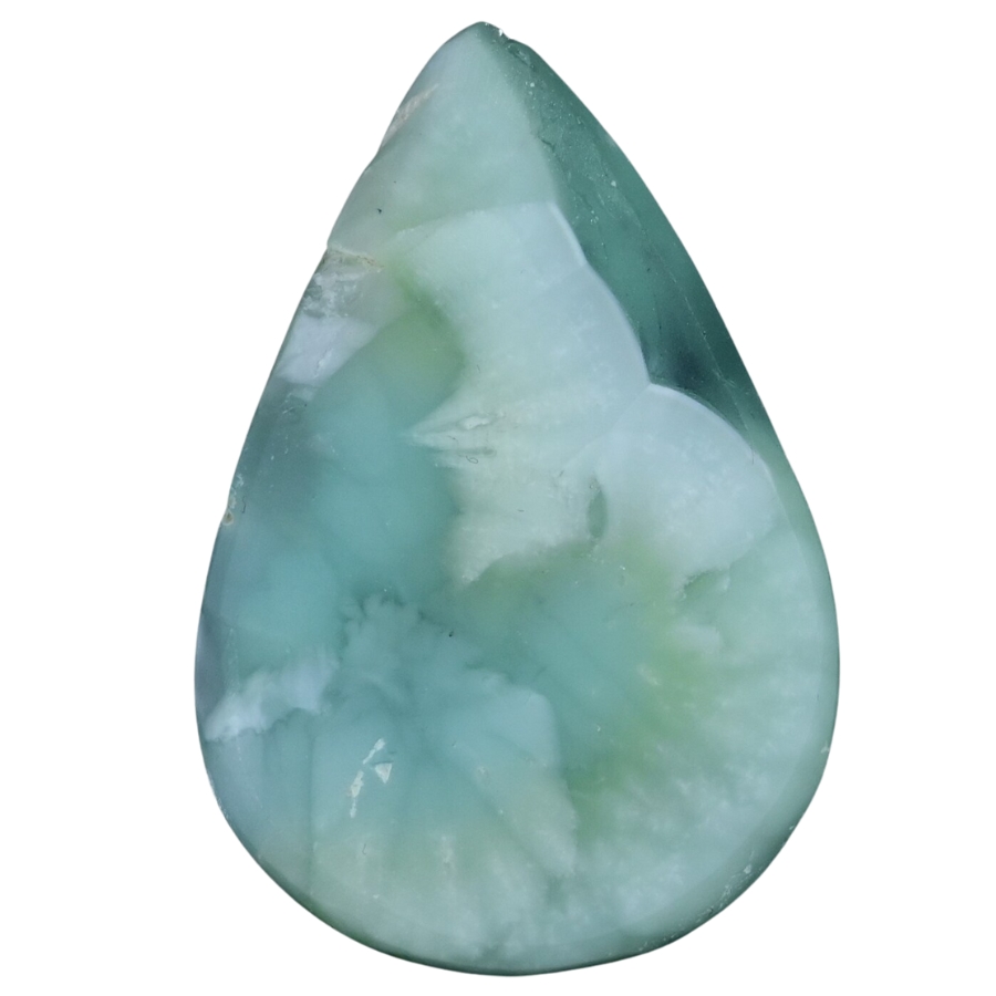A gorgeous tumbled pear-shaped hemimorphite gemstone