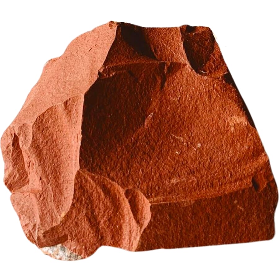 A brownish red raw jasper specimen