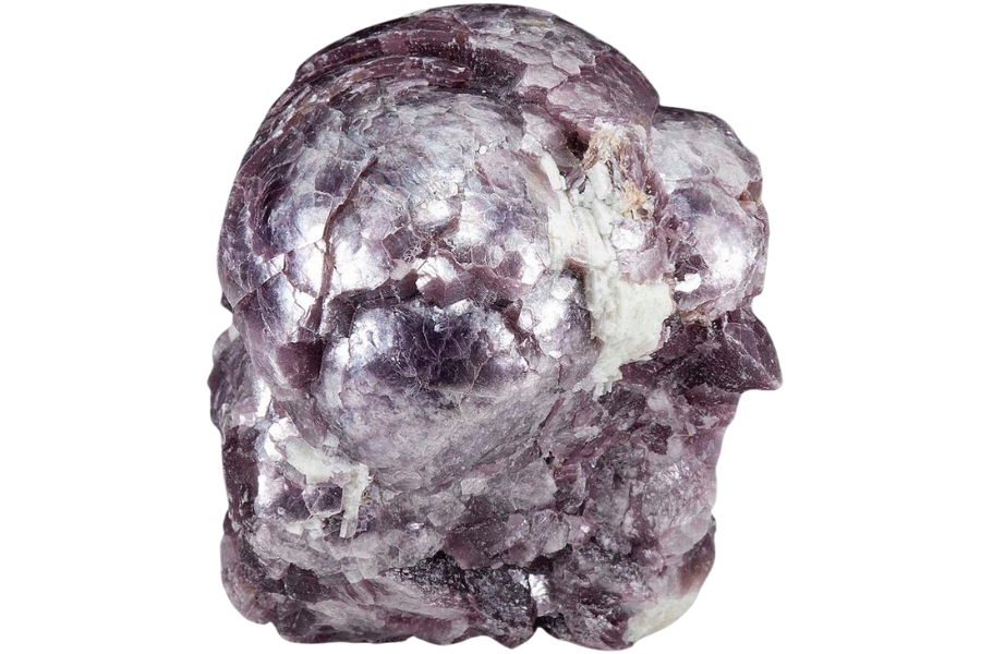 An exquisite lepidolite with an uneven surface