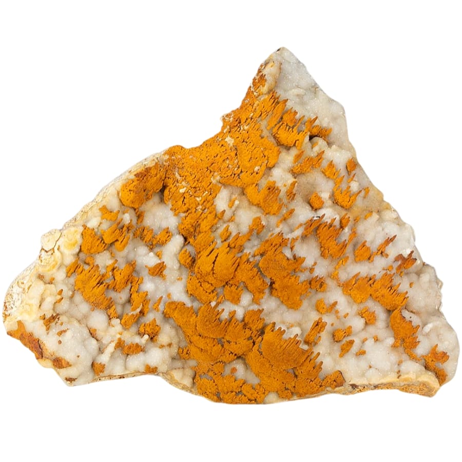 Brownish limonite scattered over quartz-covered matrix