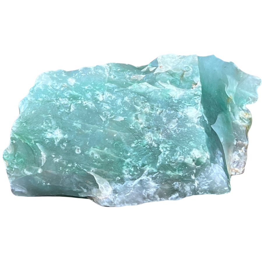 A beautiful natural jade with a light blue green color