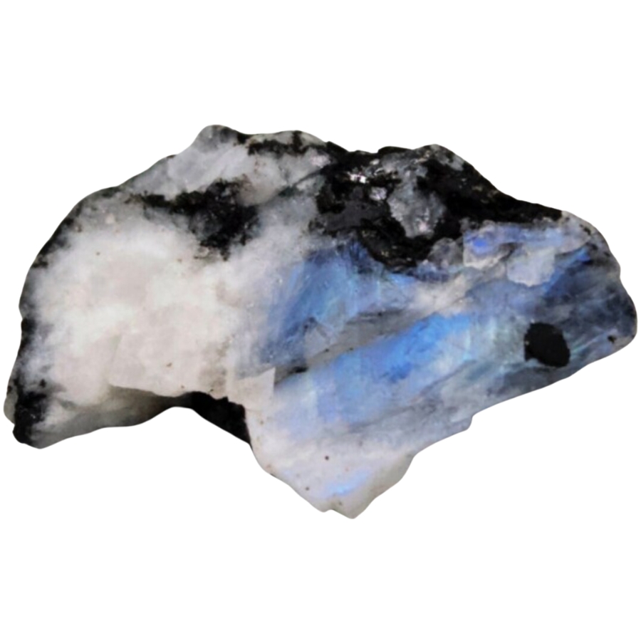 A distinct raw moonstone with an irregular shape