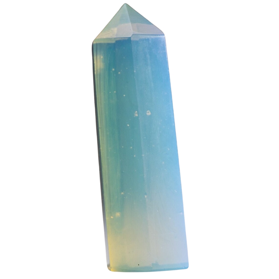 A smooth and tall opalite crystal wand