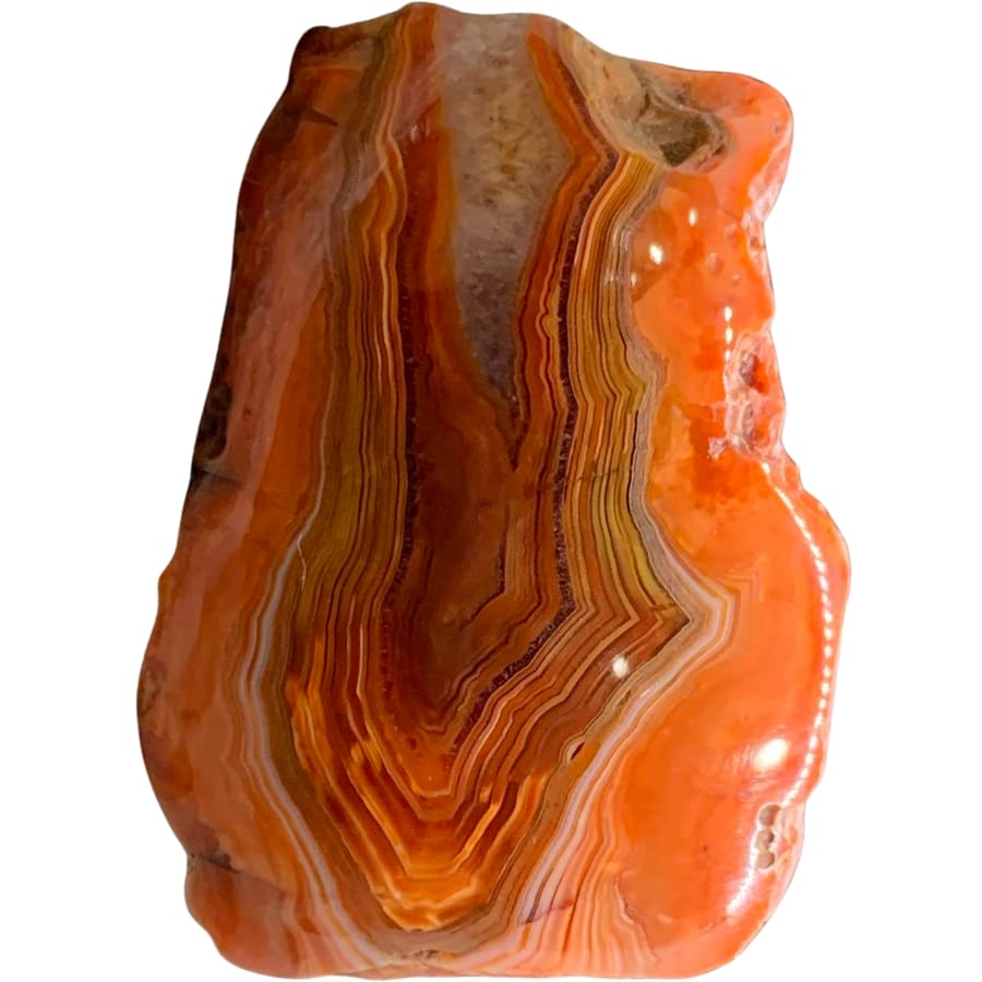 A polished specimen of Lake Superior paint agate 