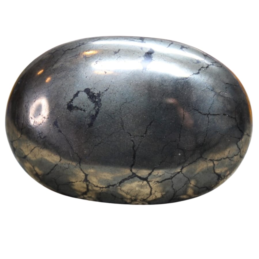 A smooth pyrite palmstone
