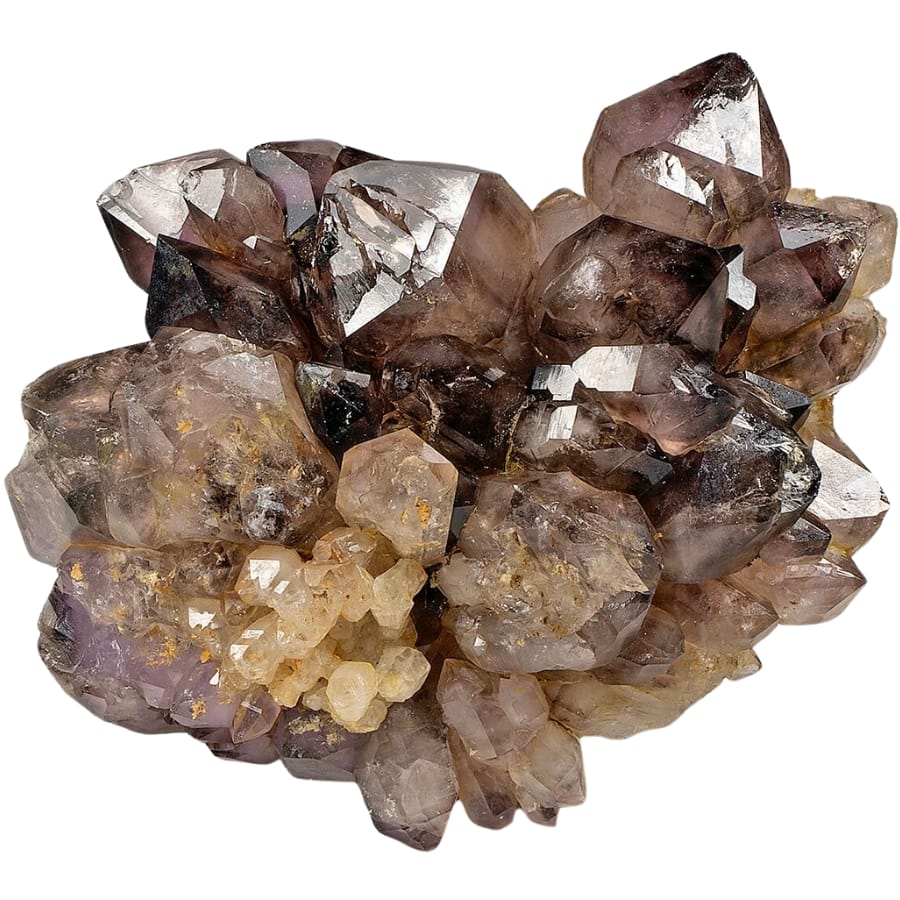 Beautiful cluster of quartz crystals