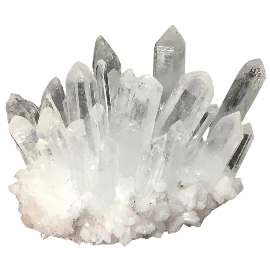 A gorgeous fan-like cluster of quartz crystals