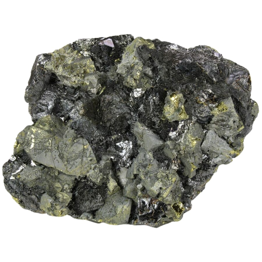 A dark raw chalcopyrite mineral