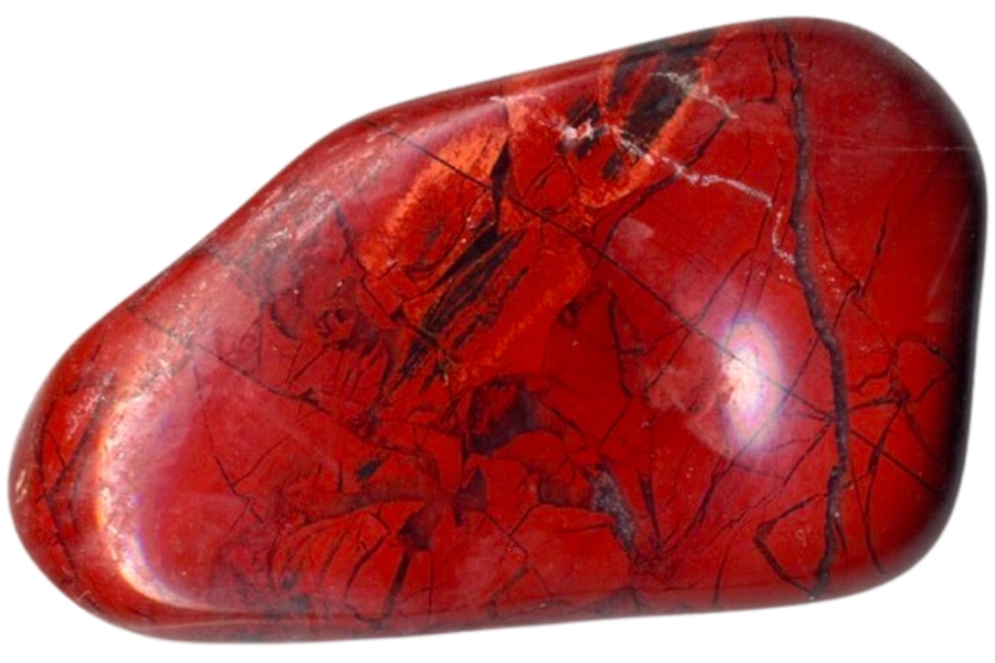 Polished deep red jasper with unique patterns