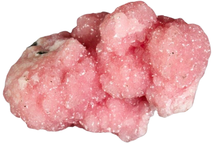 A dazzling rhodochrosite with a bubble-like surface