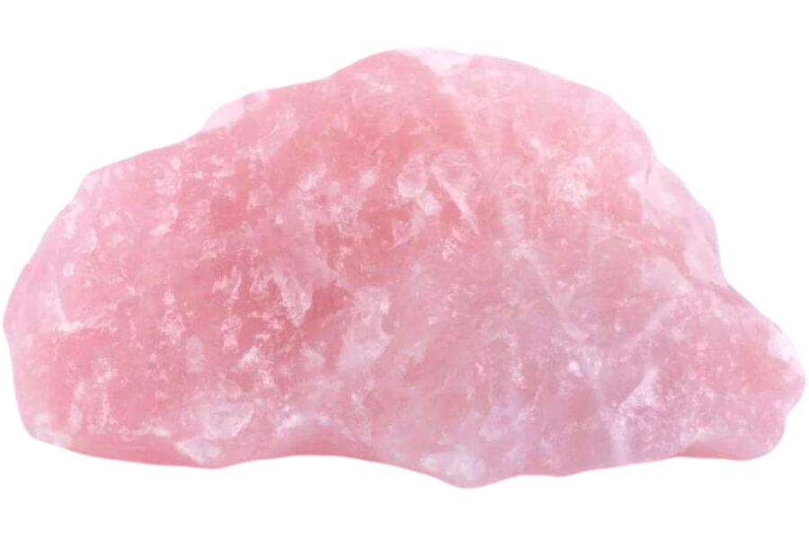 Raw piece of a soft pink rose quartz