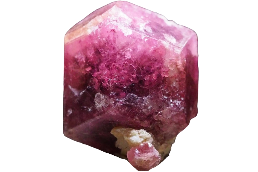 Raw rosolite with varying intensities of pink hue