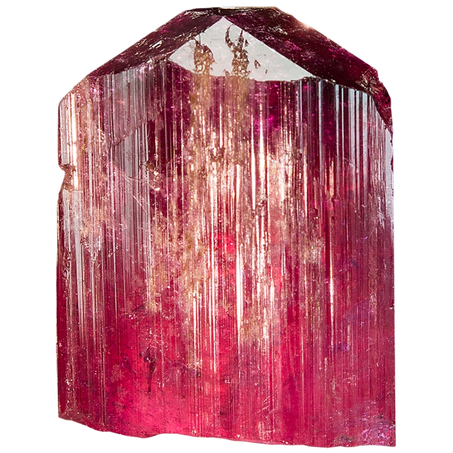 A gorgeous bright dark pink rubellite crystal