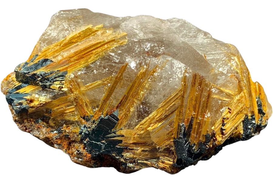 Beautiful specimen of a raw rutilated quartz