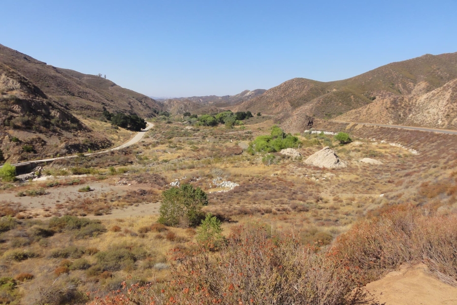 A vast landscape of the San Francisquito Canyon