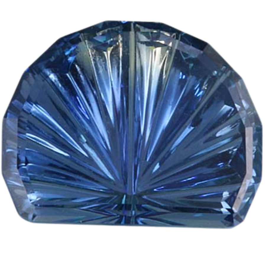 A lovely distinct shell-like cut polished sapphire crystal