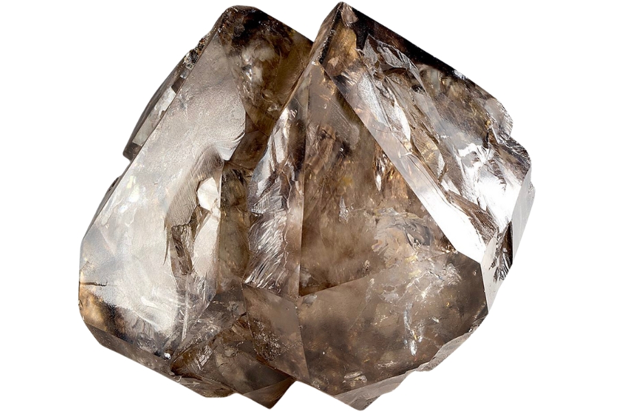 Lustrous, gemmy double-terminated smoky quartz crystals