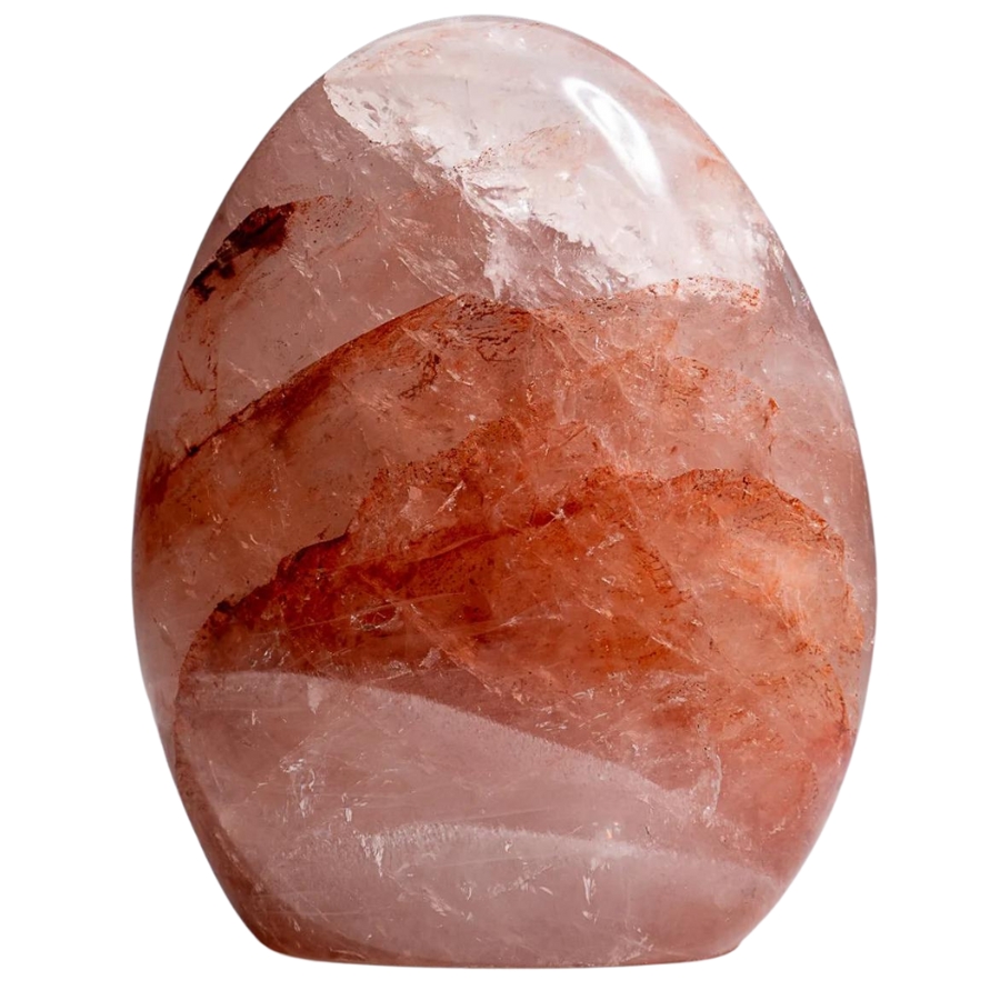 A wonderful strawberry quartz polished center piece with strawberry-like crystals