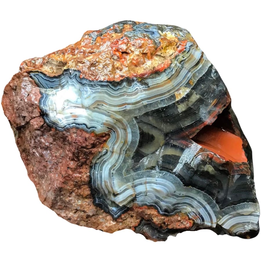An uncut agate showing amazing bands and patterns