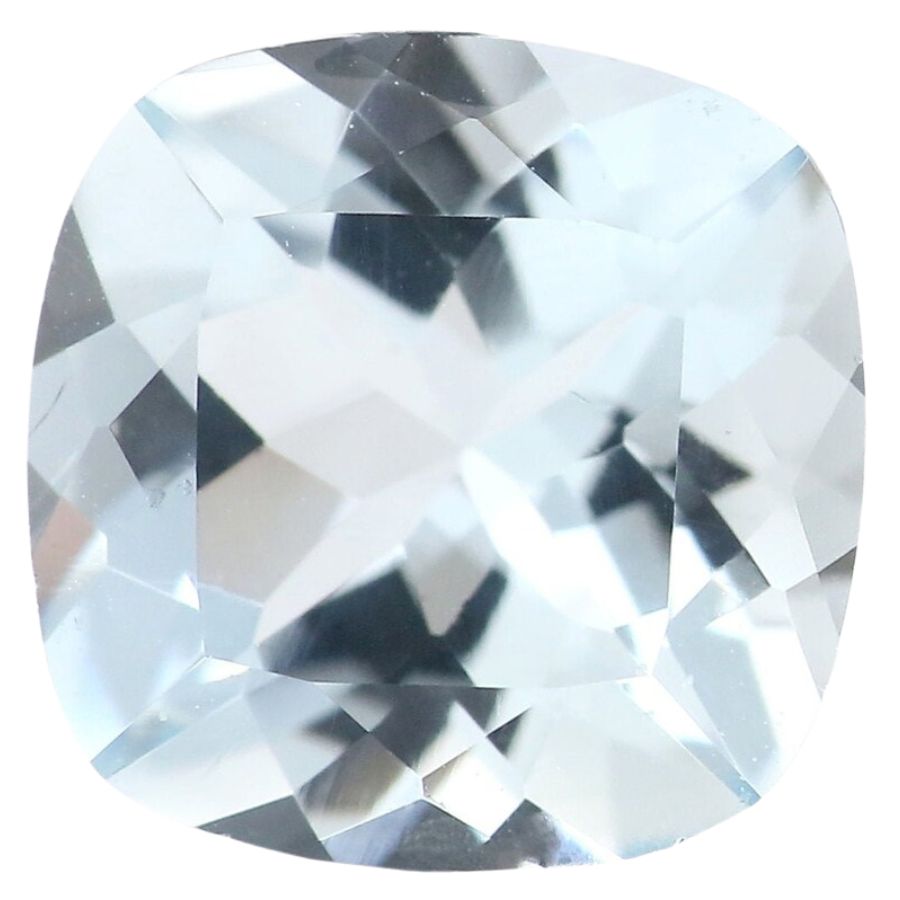 cushion cut pale blue aquamarine