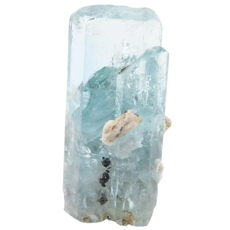 transparent pale blue aquamarine crystal