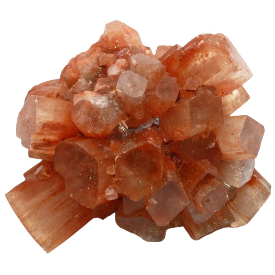 orange aragonite crystal cluster
