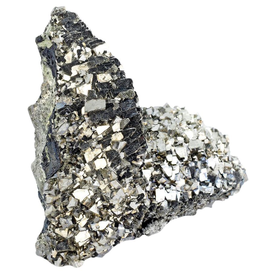 light silver arsenopyrite crystals on a rock