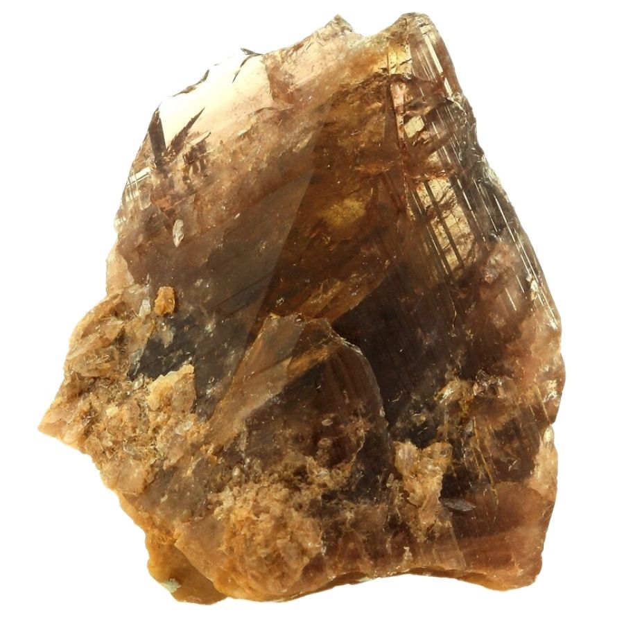 translucent brown axinite crystal