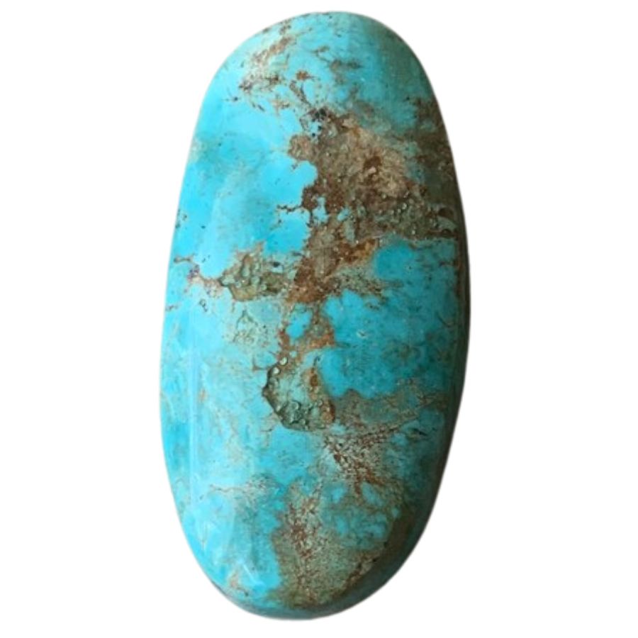sky blue Blue Gem turquoise cabochon with a brown matrix