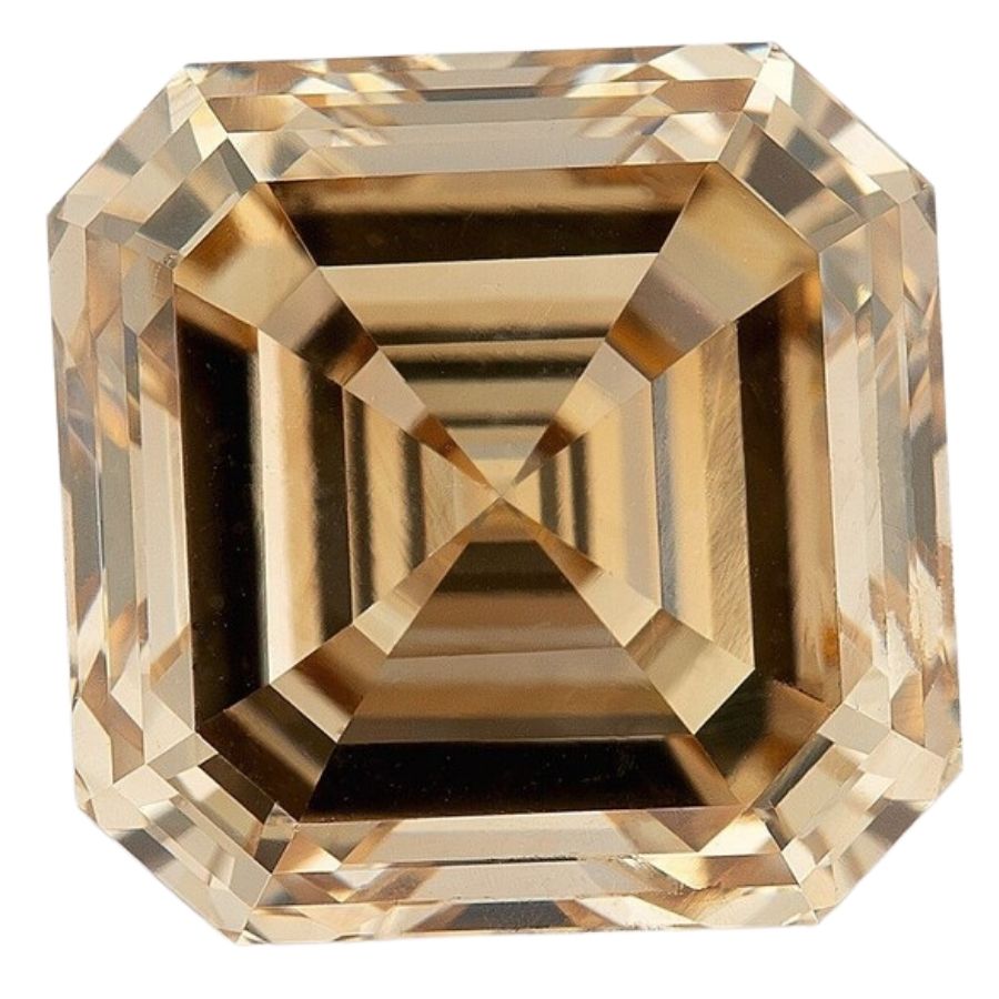 Asscher cut pale brown diamond