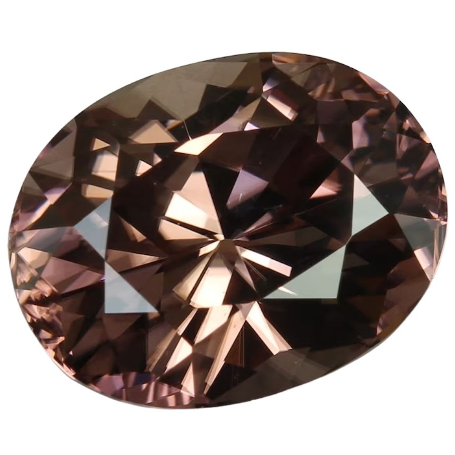 oval cut deep brown zircon