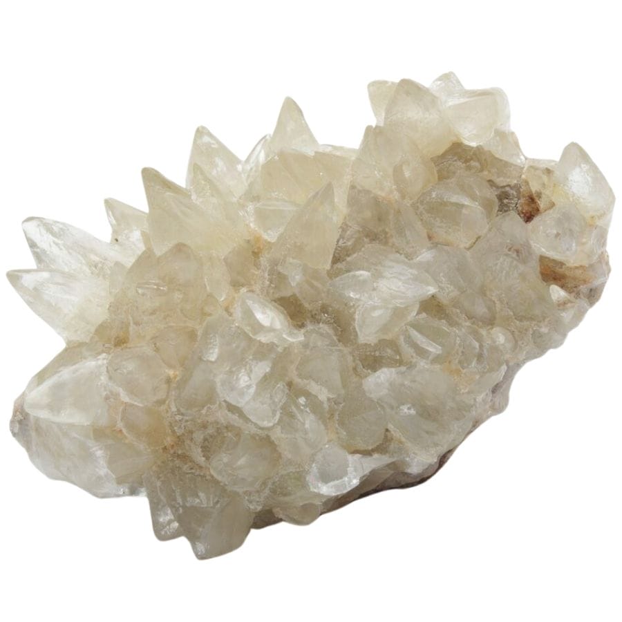 translucent white calcite crystals