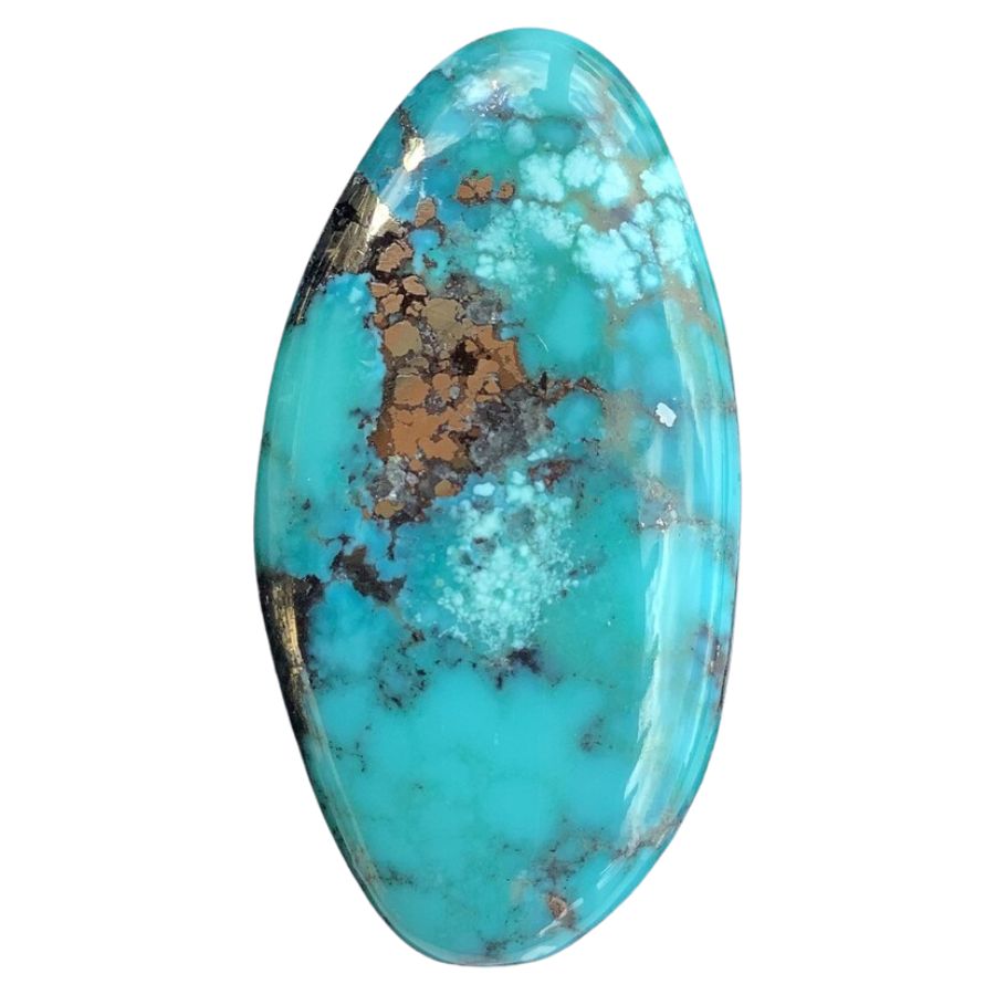 sky blue Campitos turquoise cabochon with a brown matrix