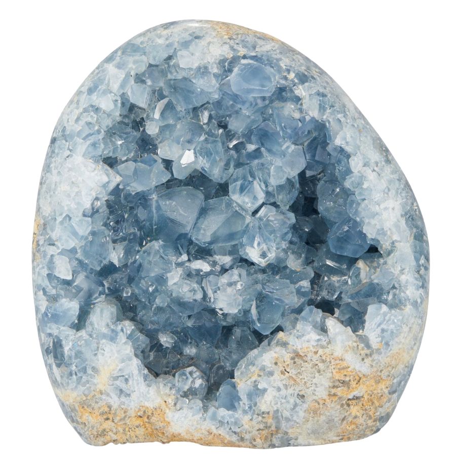 pale blue raw celestine crystals