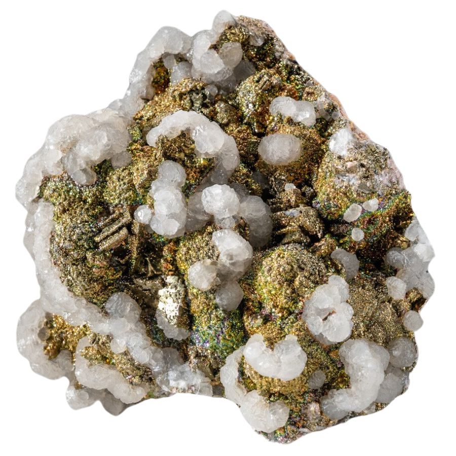 granular chalcopyrite crystals on a rock