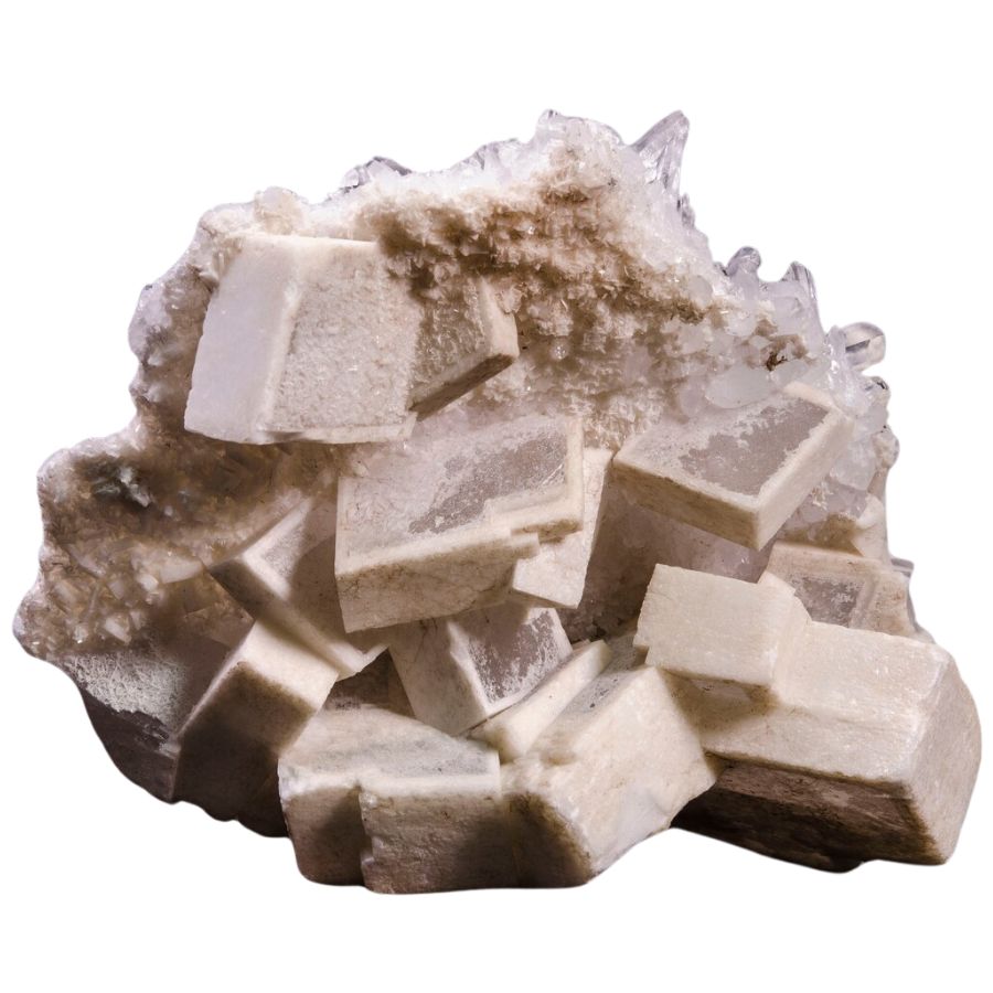 white cubic dolomite crystal cluster