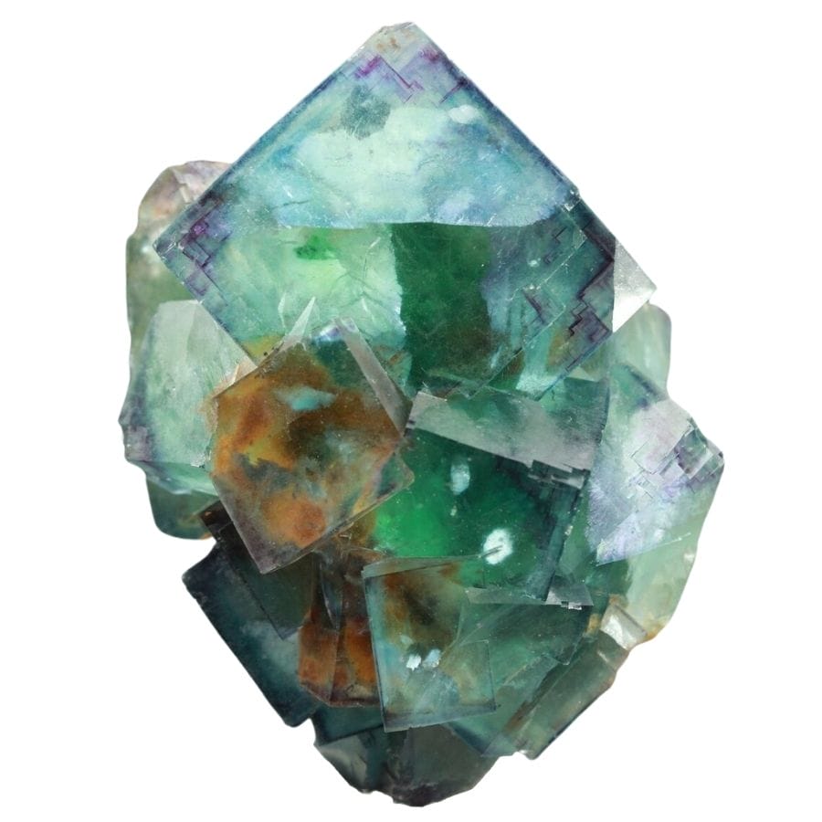 bright green cubic fluorite crystal cluster